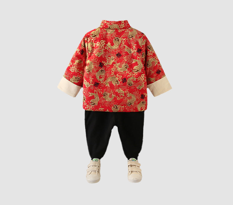 Boy's long-sleeve jacket and pants Chinese New year