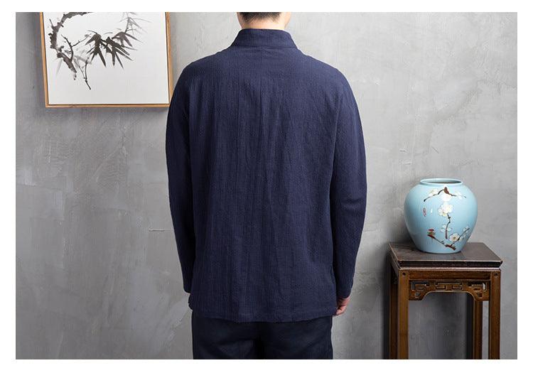 Linen Cotton Shirt For Men Chinese style