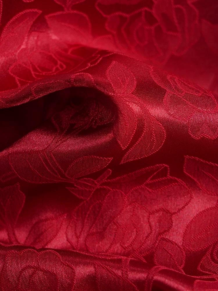 Wine Red Sleeveless Cheongsam, Summer Chinese Qipao, Halterneck dress