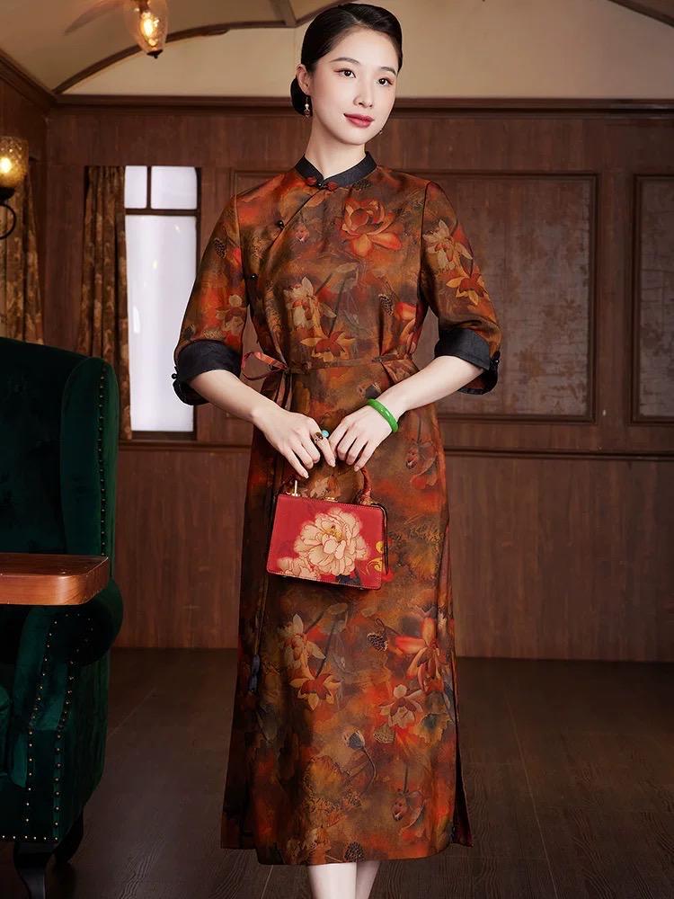 Height quality long Qipao Traditional Dress