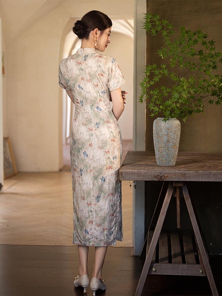 Chinese Modern Cheongsam, Velvet traditional Qipao