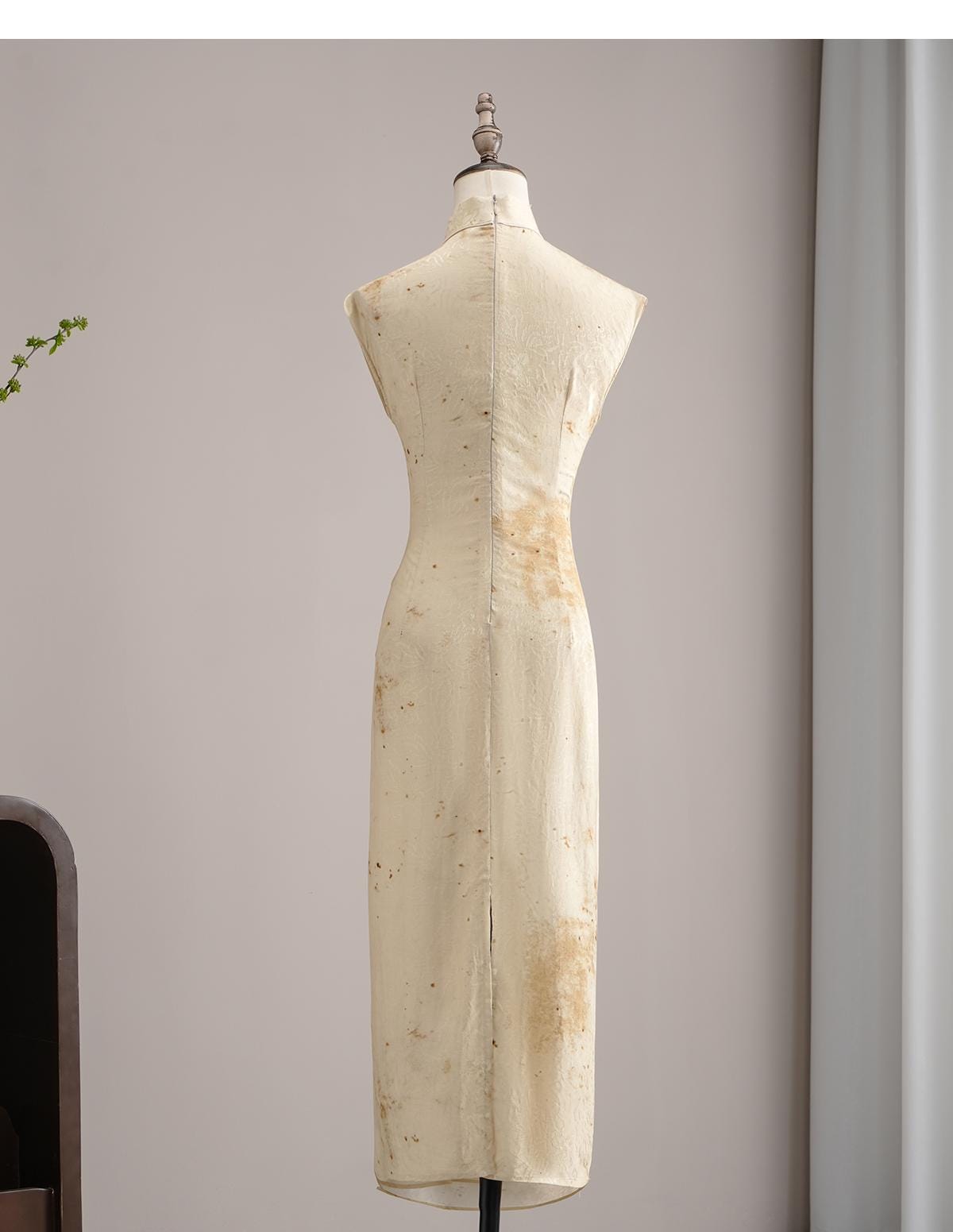 Chinese Beige Cheongsam, Modern Qipao Dress Ball Gowns Cocktail Party