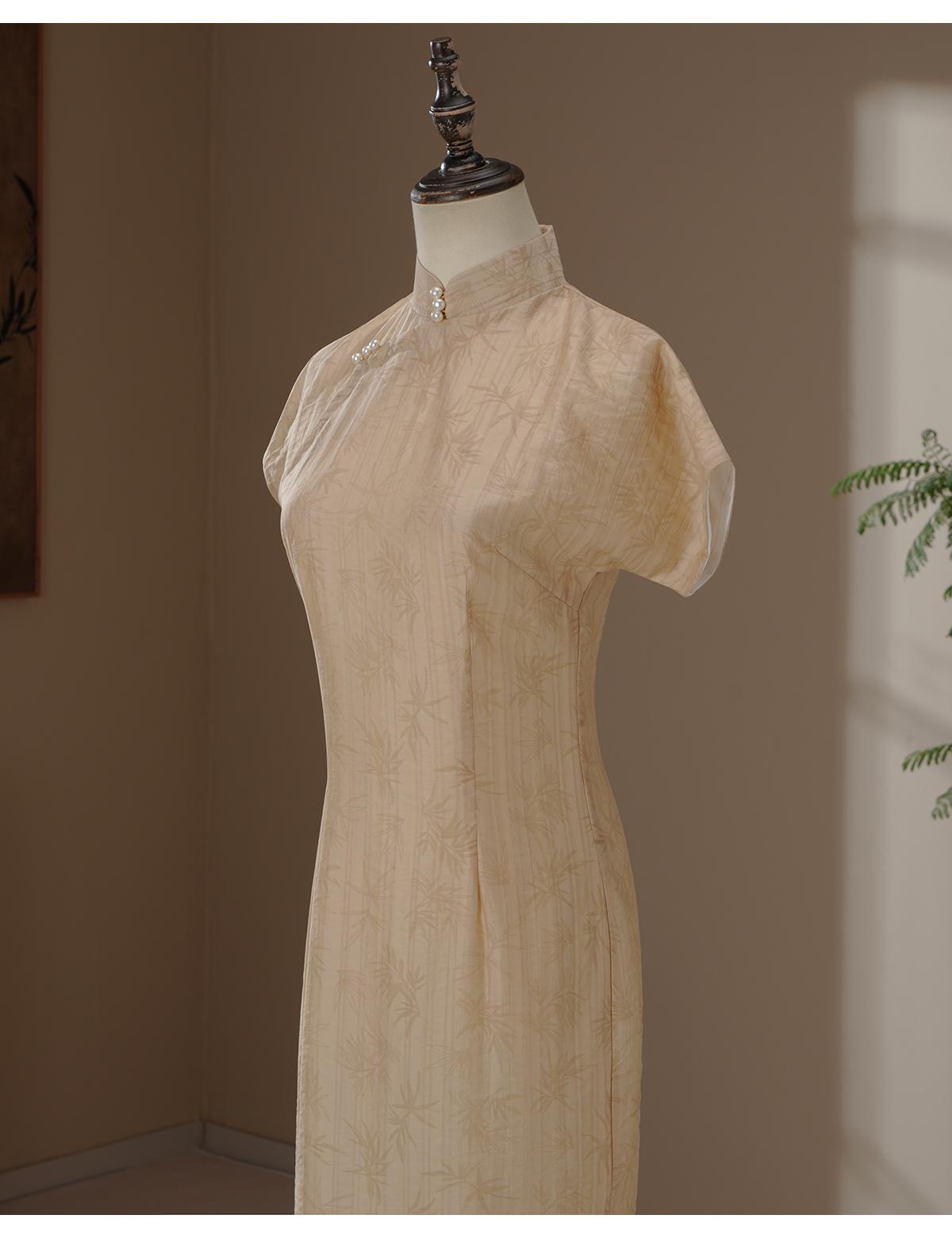 Light Yellow Cheongsam, Chinese Qipao