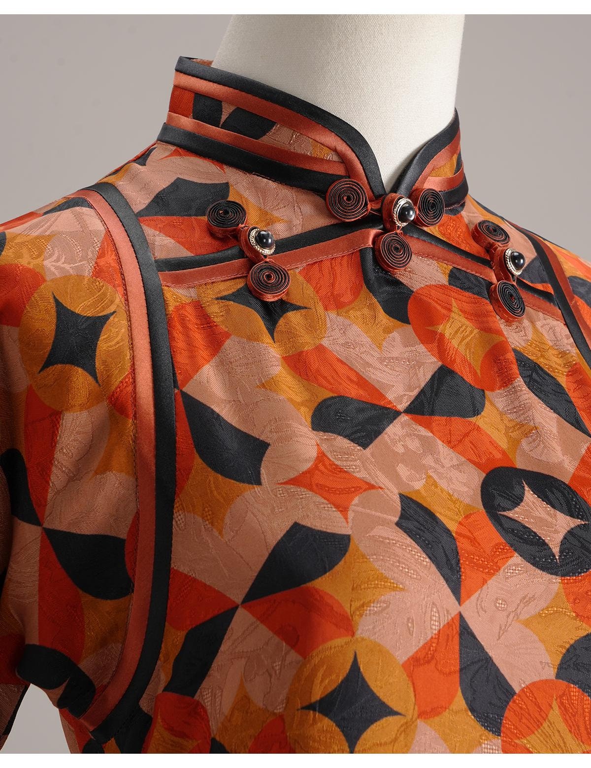 Rayon Chinese Modern Cheongsam, Long Length Daily Wear Traditional Qipao
