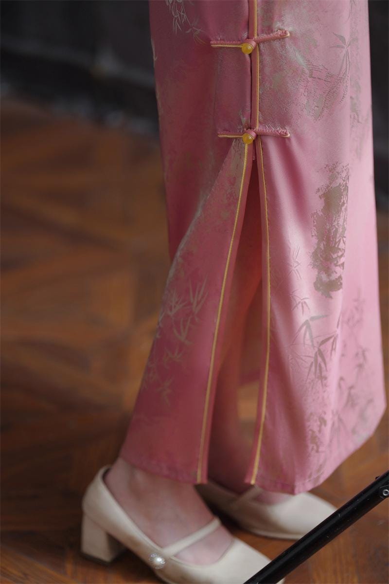 Pink/ Blue 2024 Fall Chinese Qipao Dress Cheongsam Blue