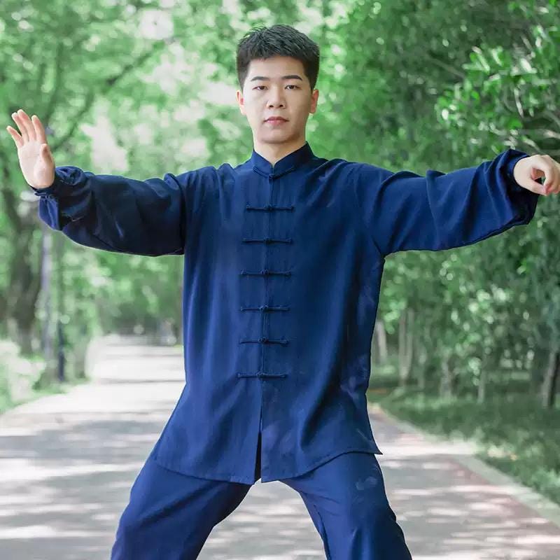 TaiChi Tang Suit for Men, Two-Piece Set, Chinese Style Vintage Hanfu