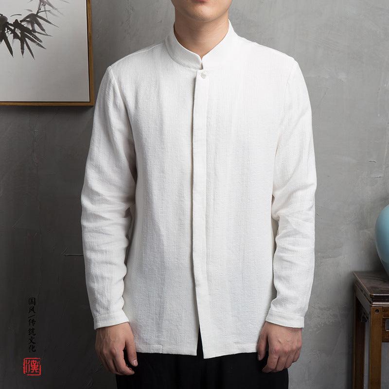 Men's Chinese Shirt Lined Mandarin Collar