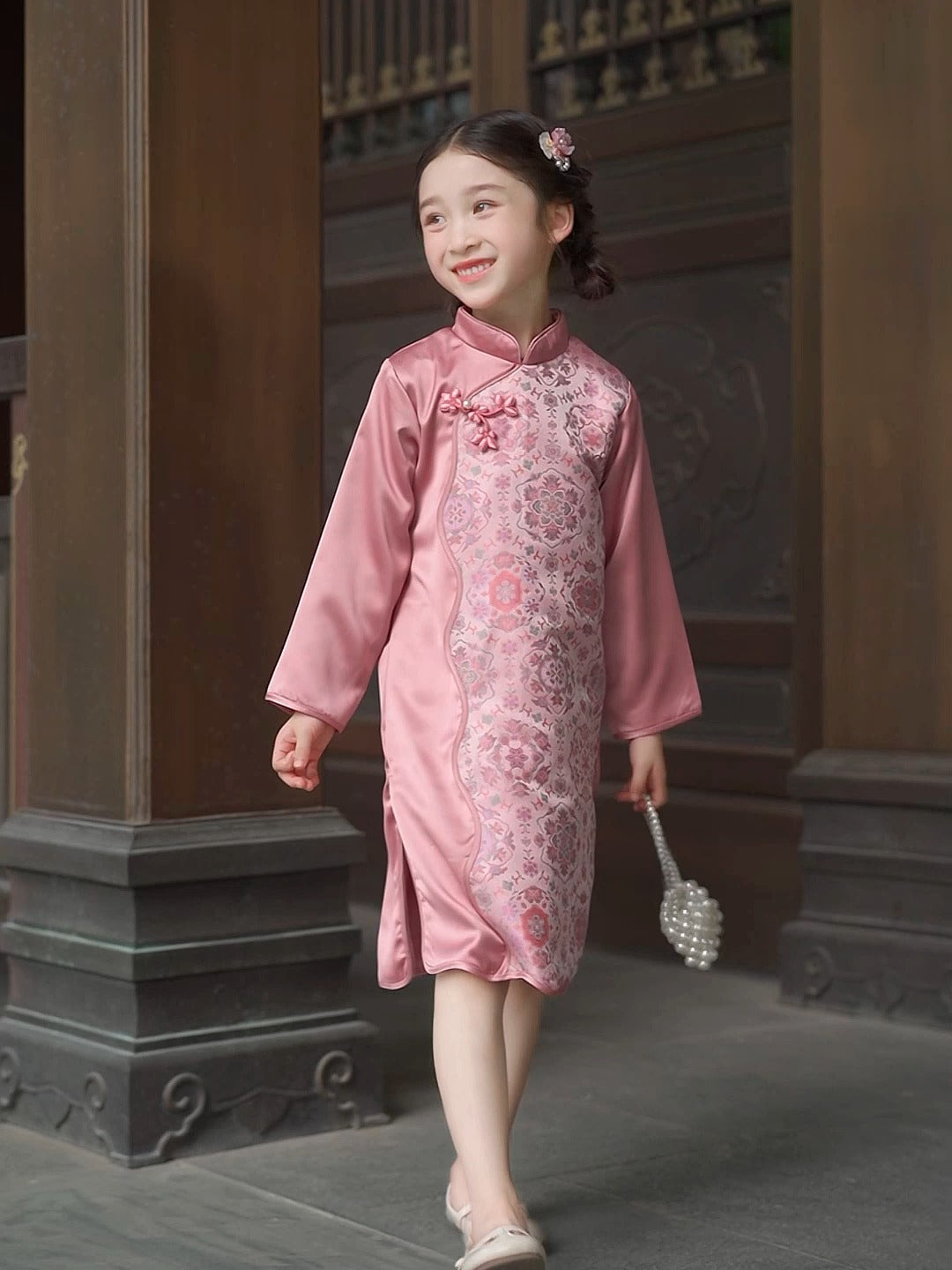 Pink Qipao Dress For Girl