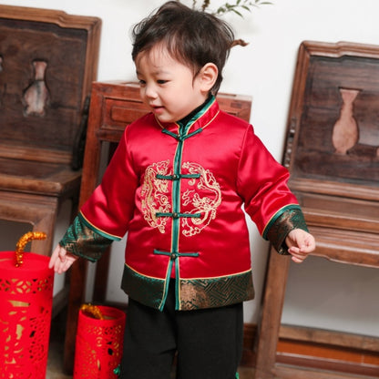 Boy's Tang Suit Jacket and pants Chinese New Year For Boy Thin