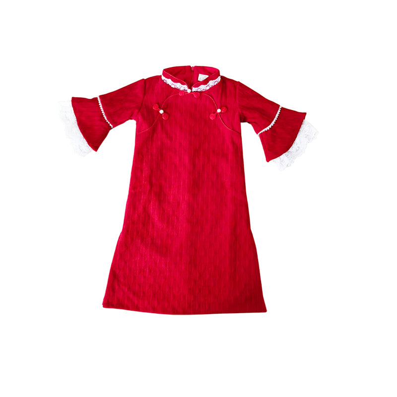 Red Cheongsam Dress For Girl