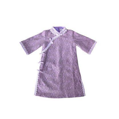 Purple Qipao Dress For Girl