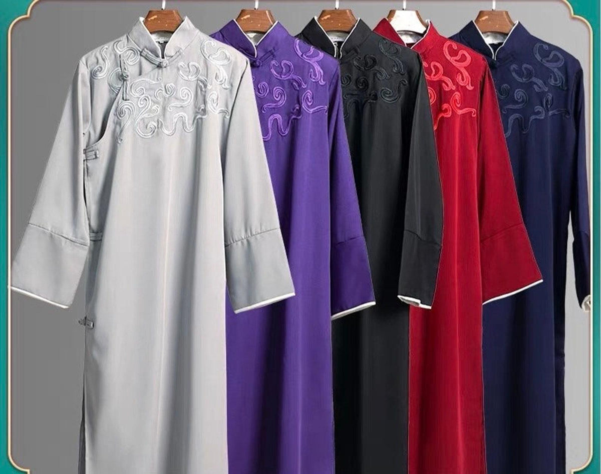 Chinese Long gown Chinese style robe Frog Button Yip Man – ChinaDesigner