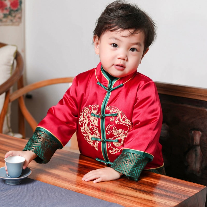 Boy's Tang Suit Jacket and pants Chinese New Year For Boy Thin