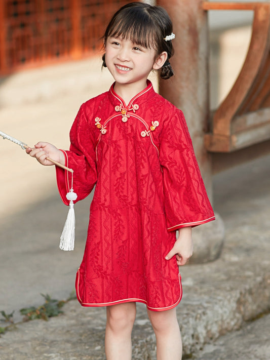 Red Chinese Cheongsam for girl