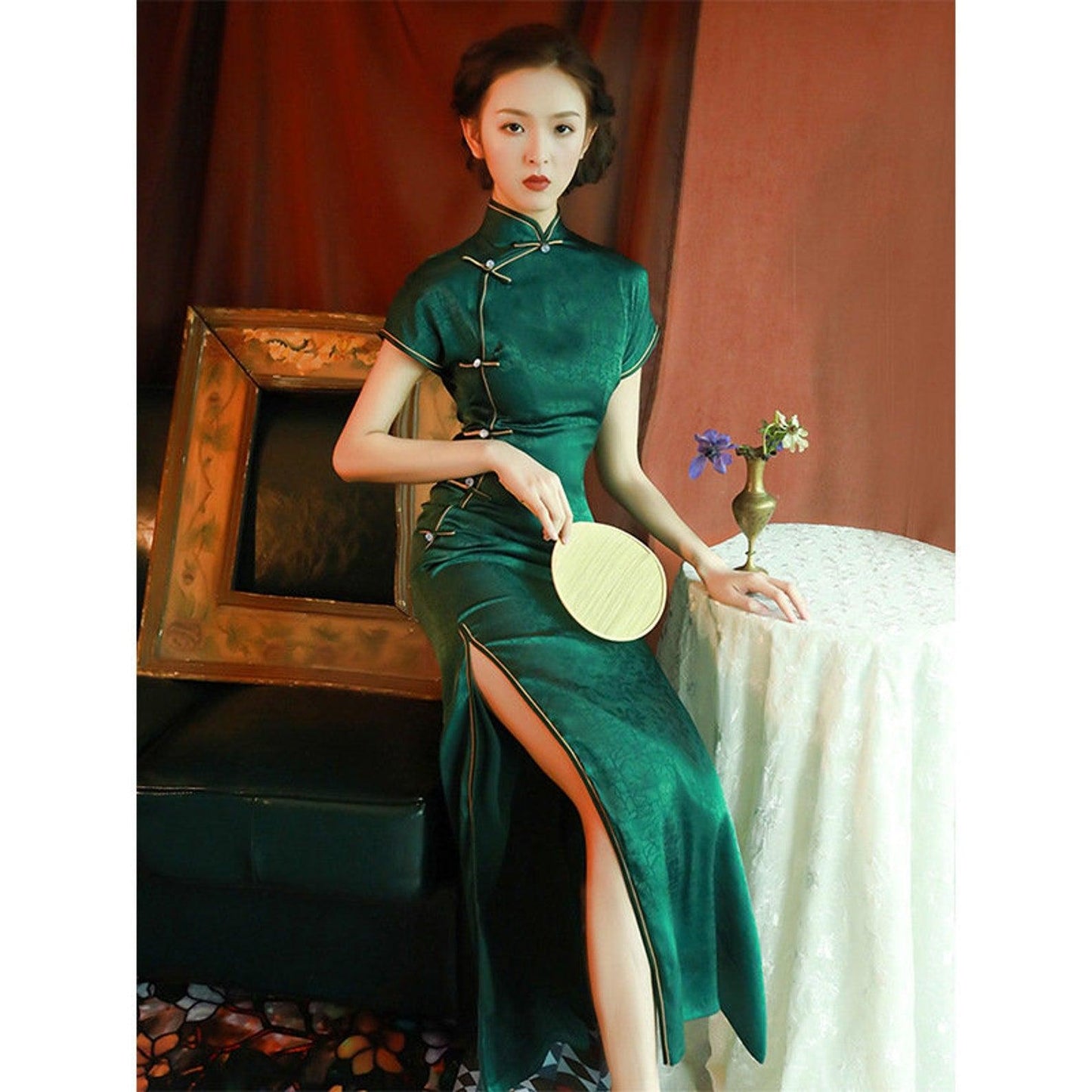 Green/Black Traditional Chinese Qipao