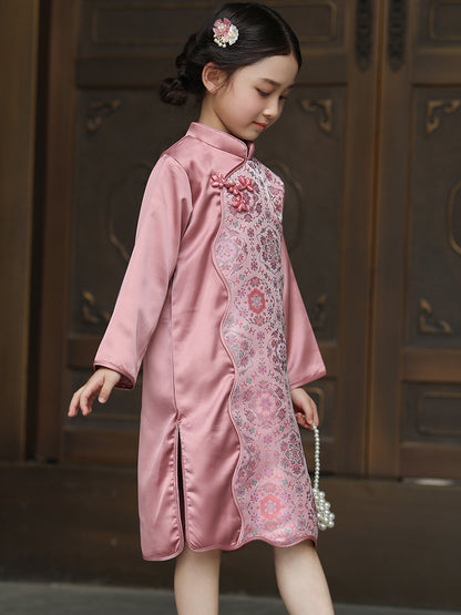 Pink Qipao Dress For Girl