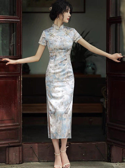 Chinese Qipao Dress Traditional Chinese Cheongsam Mandarin collar