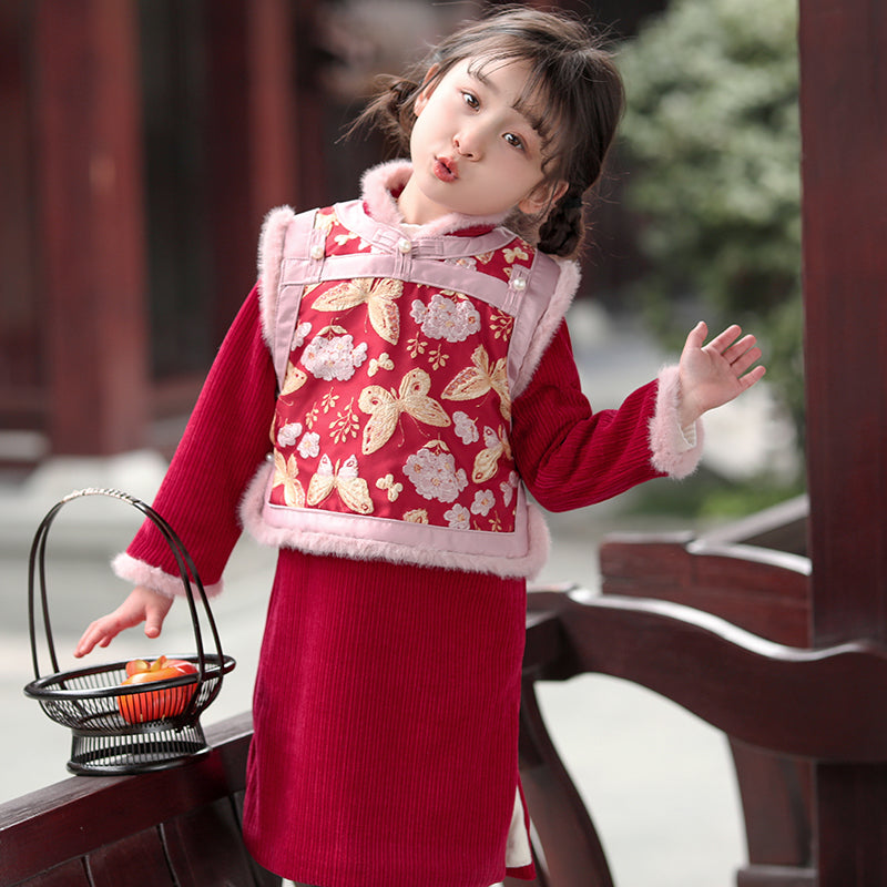 Winter Girl Qipao Two piece set