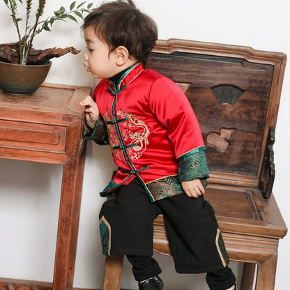 Boy's Tang Suit Jacket and pants Chinese New Year For Boy Thin