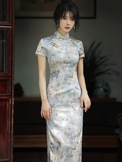 Chinese Qipao Dress Traditional Chinese Cheongsam Mandarin collar