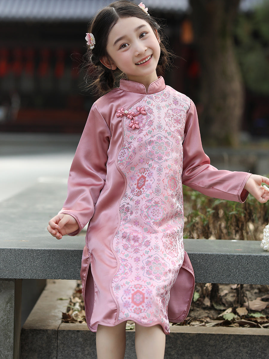 Pink Qipao Dress For Girl