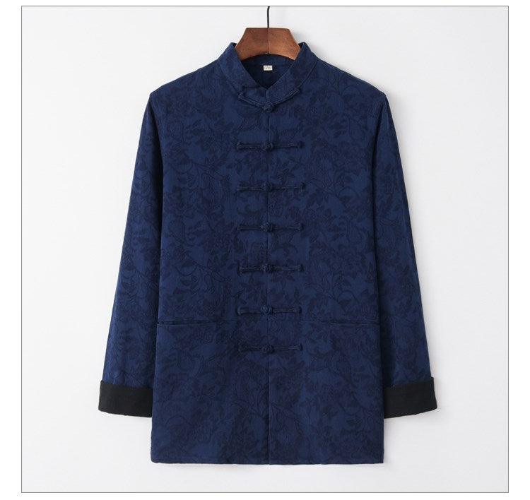 Jacquard cotton-linen Chinese-style men's Tang jacket