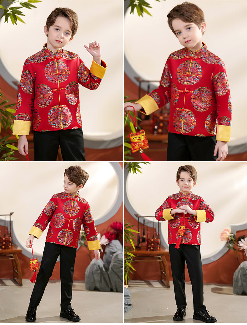 Boy's Tang Jacket Chinese New Year Children's Performance Outfit