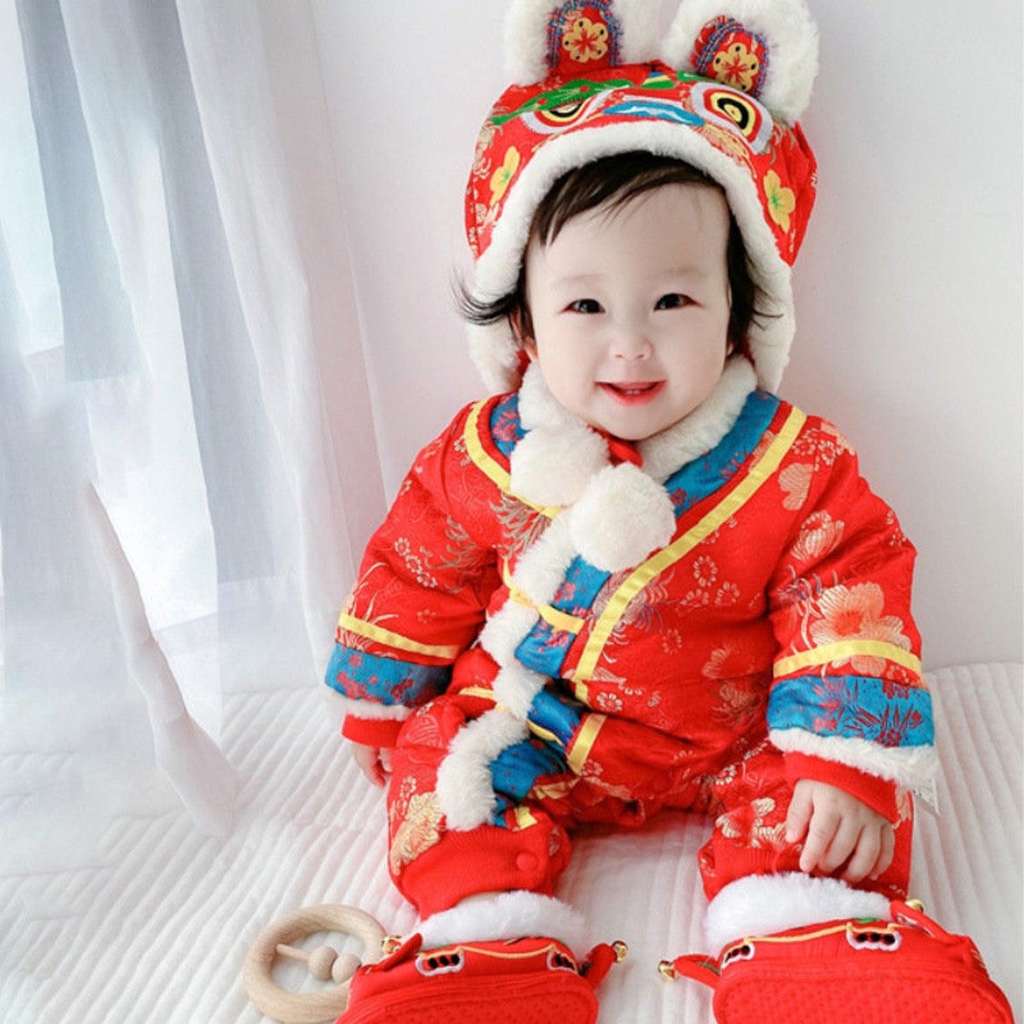 Winter Romper Chinese Baby 100 days Tiger Hat Romper