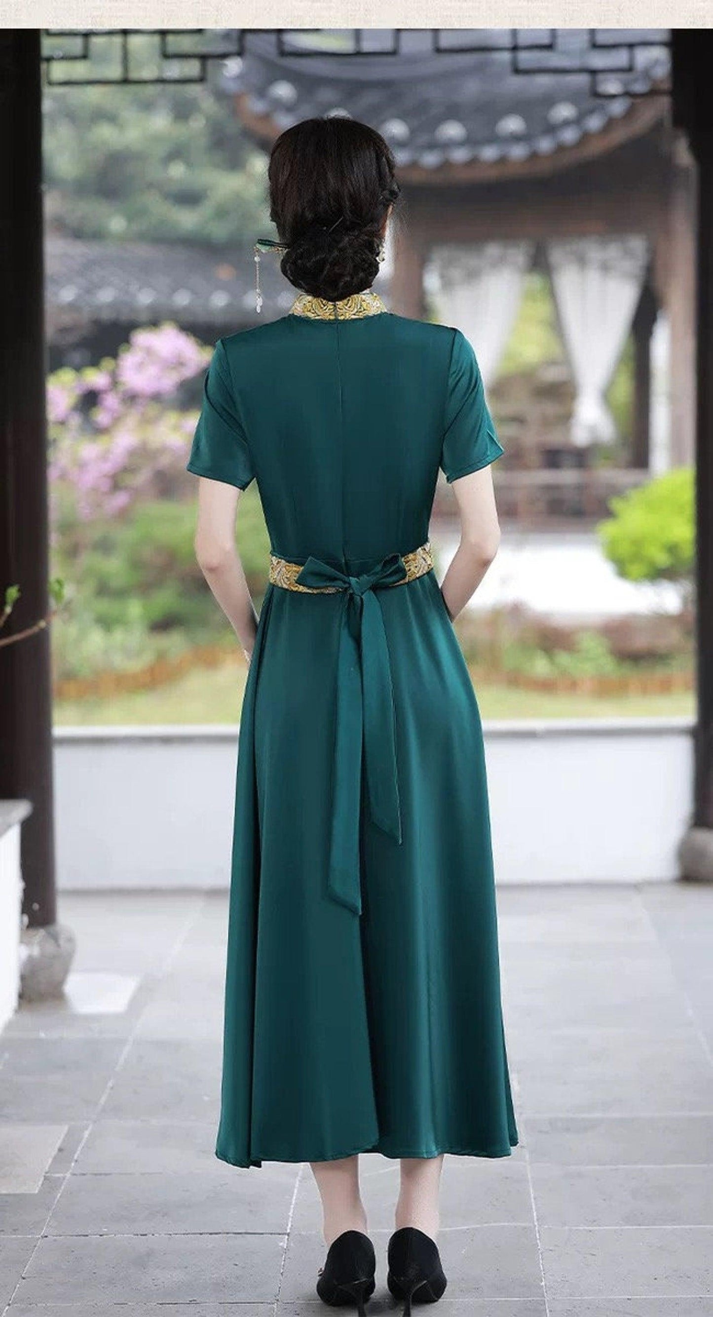 Green Qipao Dress