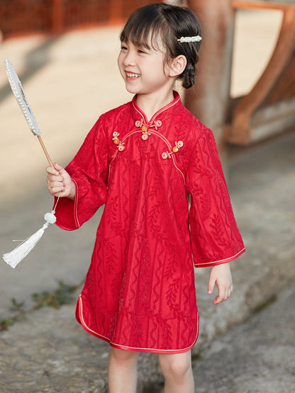 Red Chinese Cheongsam for girl