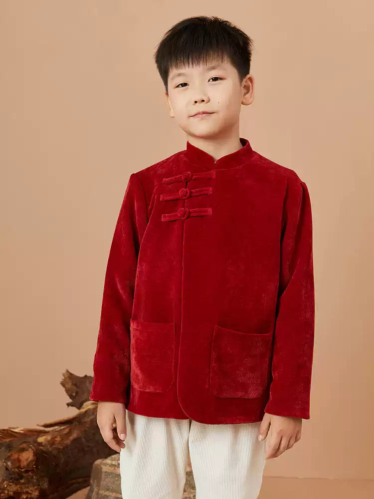 Outfits for Kids Chinese New Year Velvet Qipao and Tang Suit for Christmas