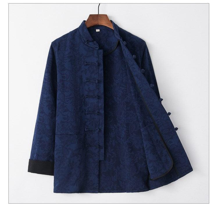 Jacquard cotton-linen Chinese-style men's Tang jacket