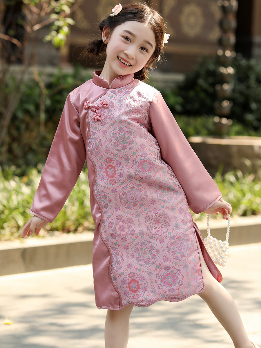 Pink Qipao Dress For Girl