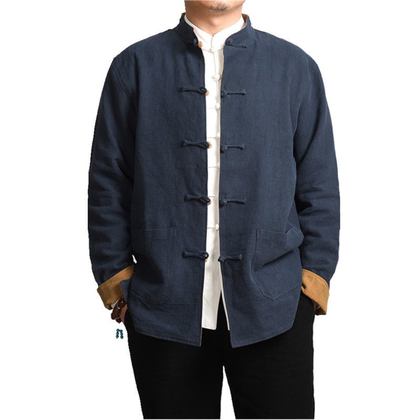 Six Color Linen Cotton Reversible Men's Tang Jacket