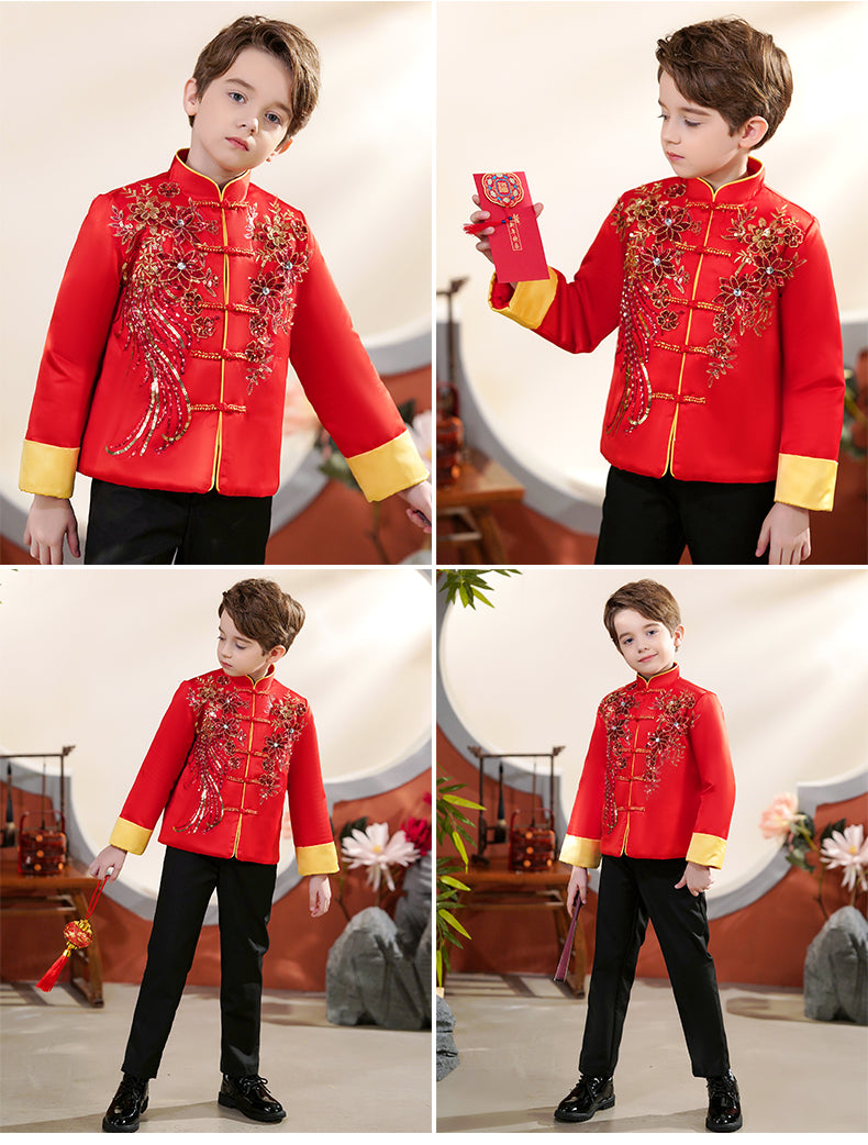 Boy's Tang Jacket Chinese New Year Children's Performance Outfit