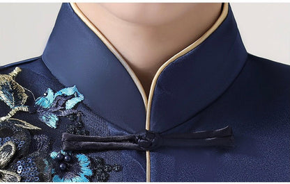 Deep Blue Boy's Tang Jacket Chinese New Year