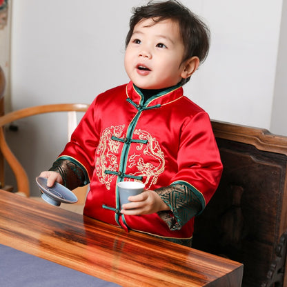 Boy's Tang Suit Jacket and pants Chinese New Year For Boy Thin