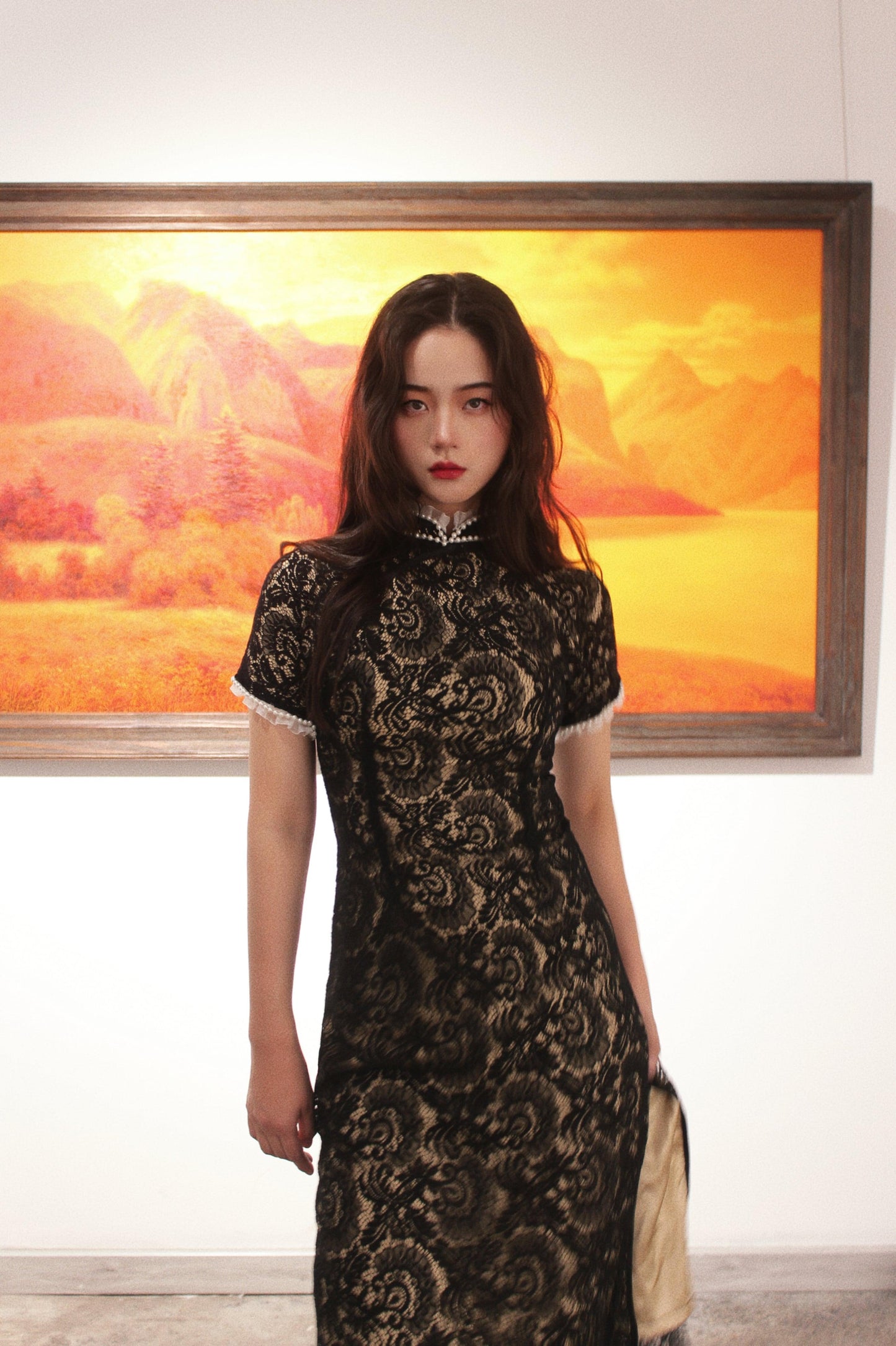 Lace Cheongsam Dress Modern Qipao