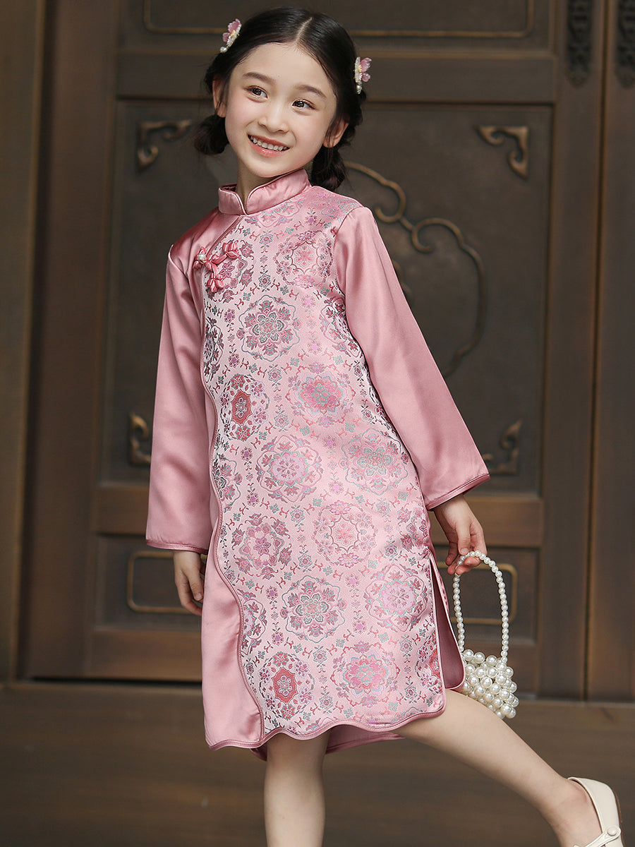 Pink Qipao Dress For Girl