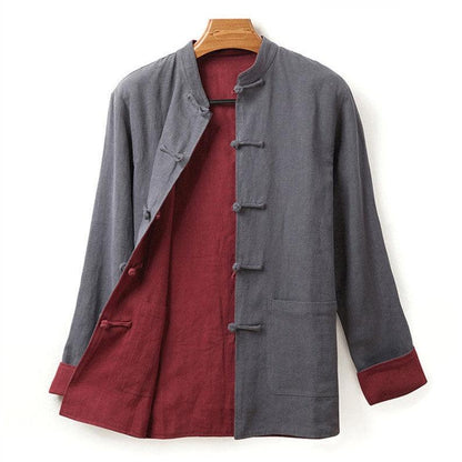 Six Color Linen Cotton Reversible Men's Tang Jacket