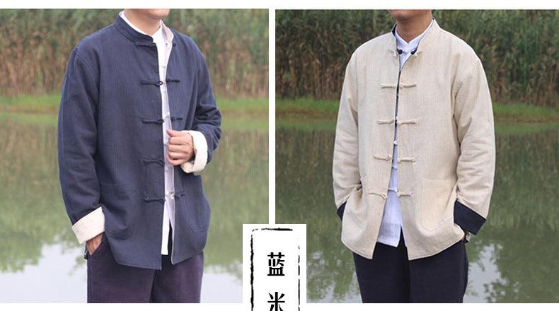 Six Color Linen Cotton Reversible Men's Tang Jacket