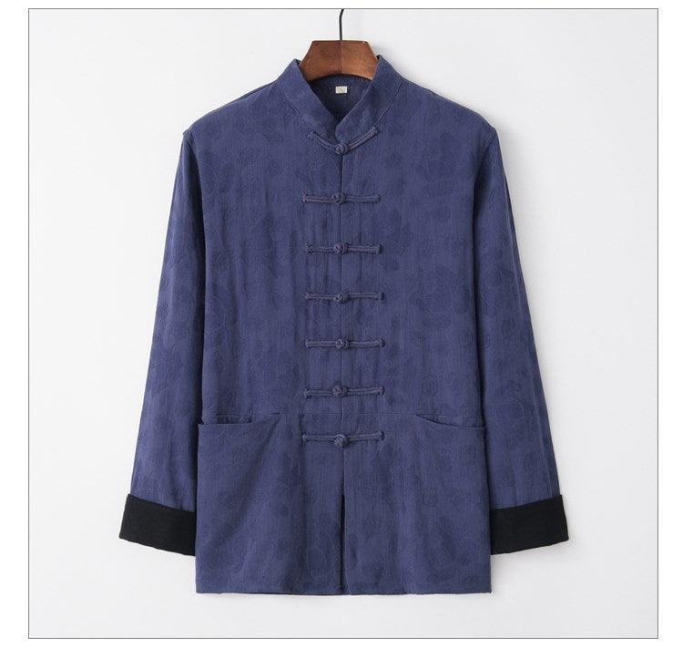 Jacquard cotton-linen Chinese-style men's Tang jacket