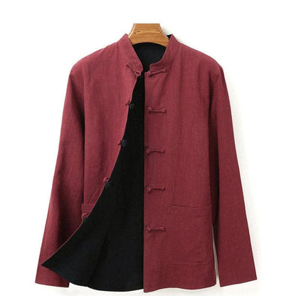 Six Color Linen Cotton Reversible Men's Tang Jacket