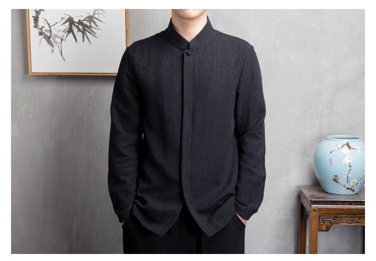 Chinese style shirts Stand Collar