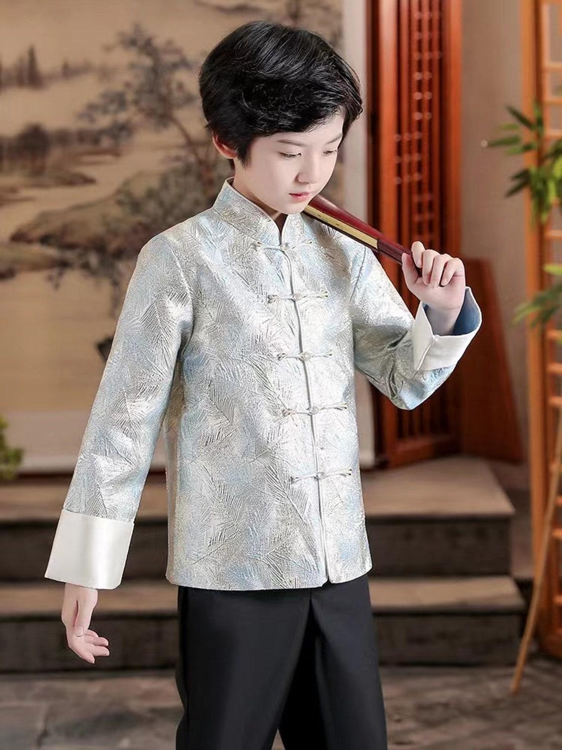 Leaf pattern Chinese Jacket For Boy