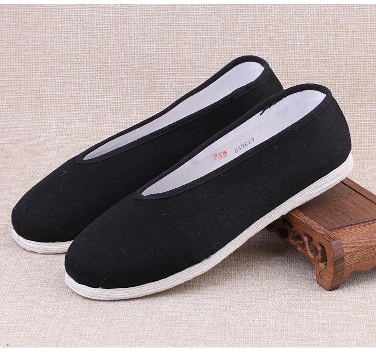 Handmade Beijing fabric shoes with multi-layered cloth soles