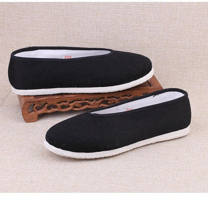 Handmade Beijing fabric shoes with multi-layered cloth soles