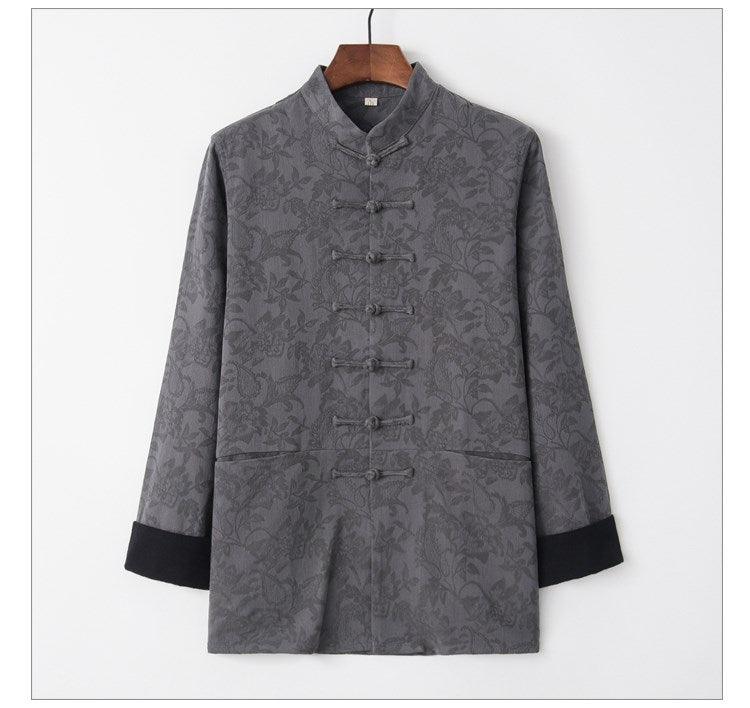 Jacquard cotton-linen Chinese-style men's Tang jacket