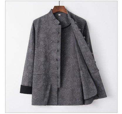 Jacquard cotton-linen Chinese-style men's Tang jacket