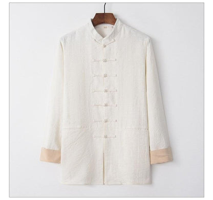 Jacquard cotton-linen Chinese-style men's Tang jacket